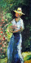 Woman with flowers