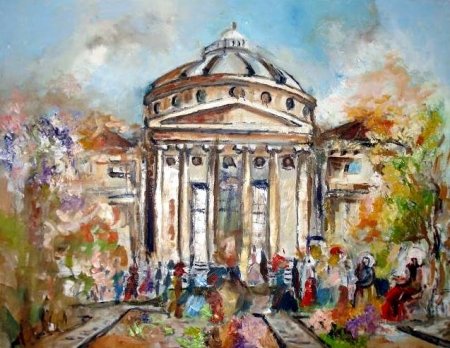 Atheneum accompanied by flowers / Radu  Bogdan Mihai