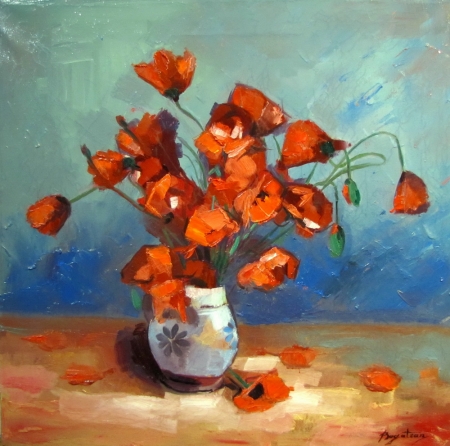 Red Poppies in clay pot / Bogatean Calin