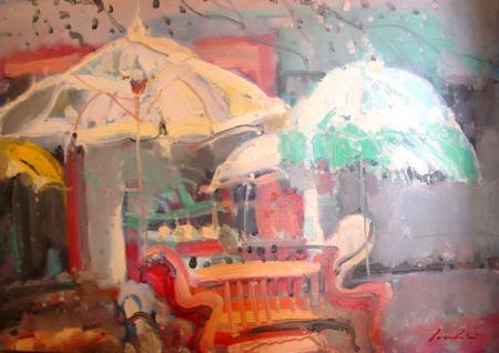 Terrace with parasols / Daradici Constantin