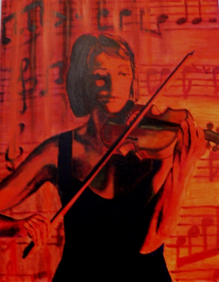 A violonist in red and black / Lupu  Weintraub