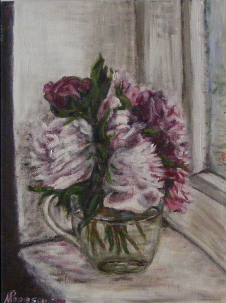 Peonies in window / Popescu Marinela