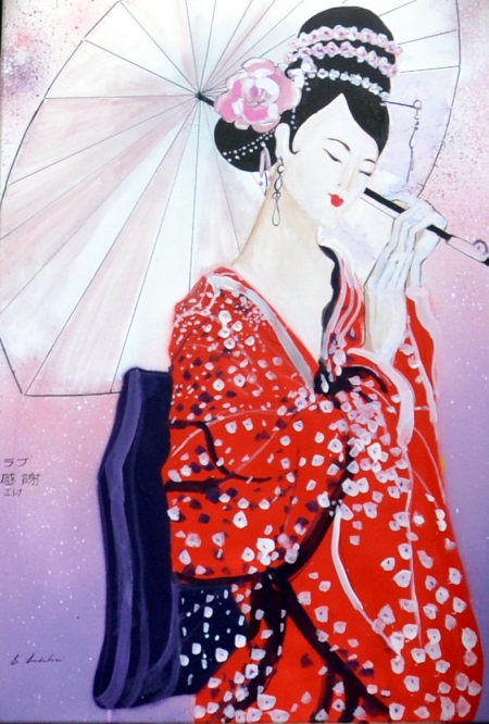 Geisha with umbrela / Daradici Bogdana