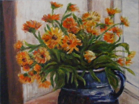 Yellow flowers in a pot / Popescu Marinela