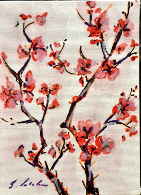 Red branches and flowers / Daradici Bogdana