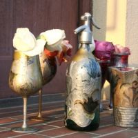 Painted Wine Glasses and Bottles