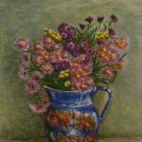 Small vase of wild flowers
