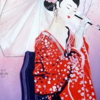 Geisha with umbrela