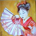 Japanese girl with fan