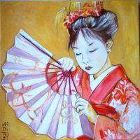 Japanese girl with fan
