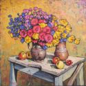 STILL LIFE WITH FLOWERS AND APPLES