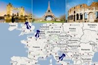 European cities Paris London and Rome
